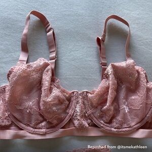 La Senza Pink Lace & Studded Bra